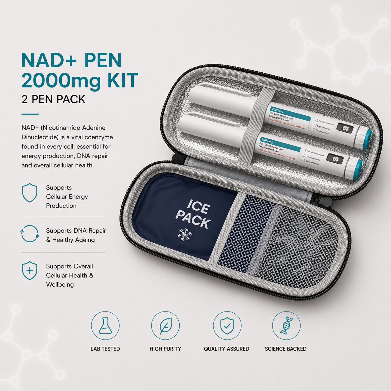 NovaNAD+ Pen 2000mg kit | 333mg/1ml (2 Pen Pack)