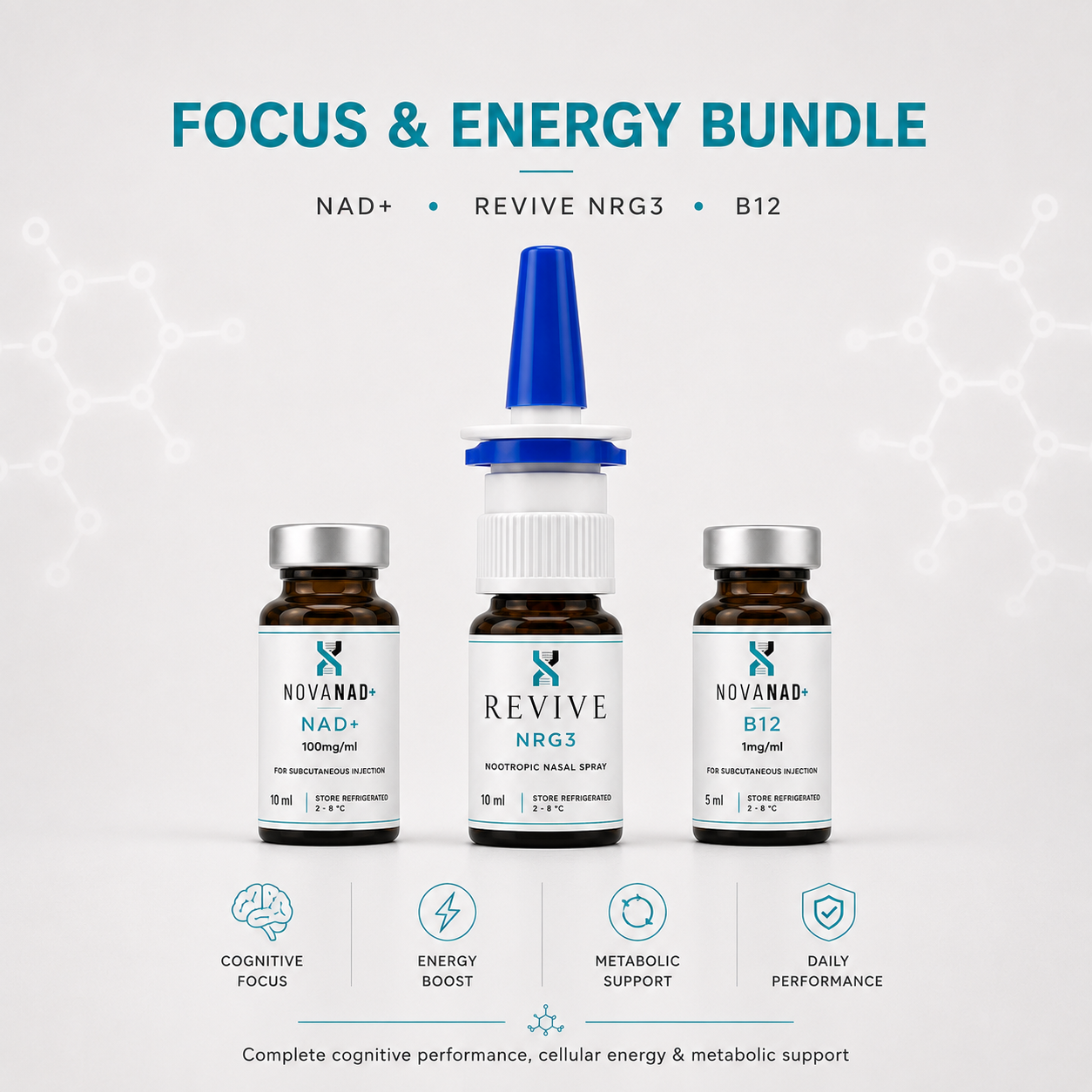 Focus & Energy Bundle | NAD+, Revive NRG3 & B12