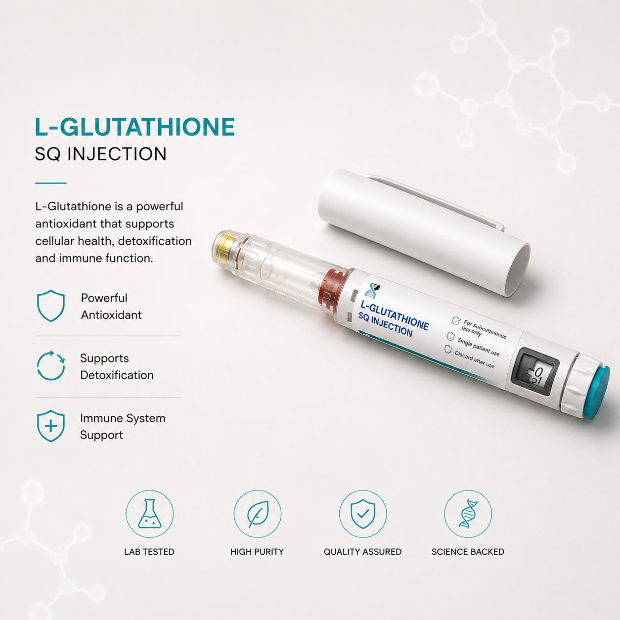 glutathione pen NAD+ At Home L-Glutathione Kit Glutathione Pen | 200mg/0.6ml 